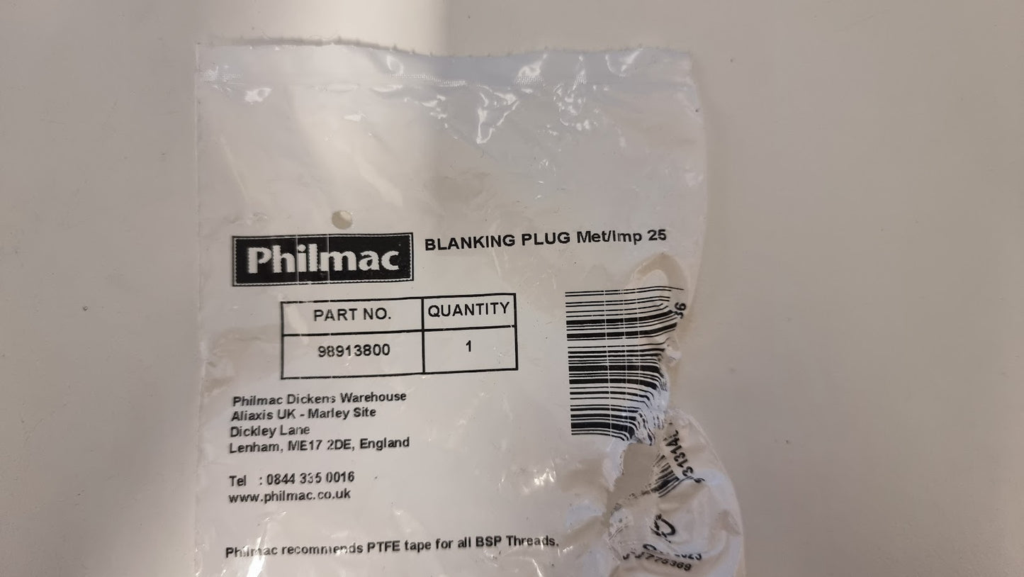 PHILMAC 98913800 Metric/Imperial Blanking Plug 25mm